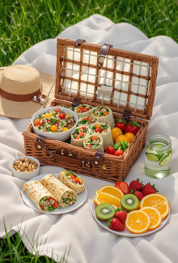 colorful cruelty free picnic spread