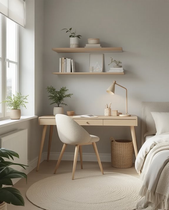 colorful decor enhances workspace