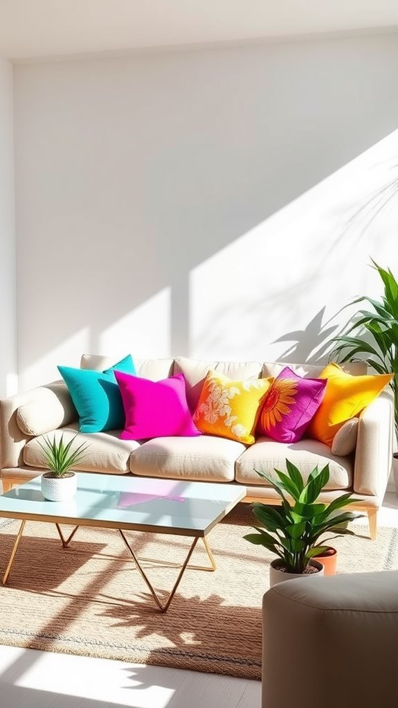 colorful decorative cushion accents