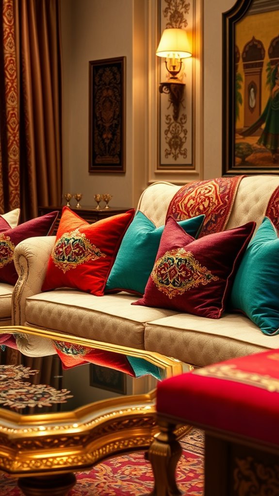 colorful decorative cushion accents