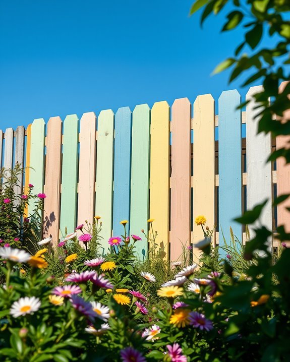 colorful diy fence makeover