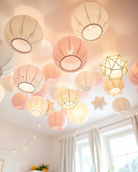 colorful diy paper lanterns