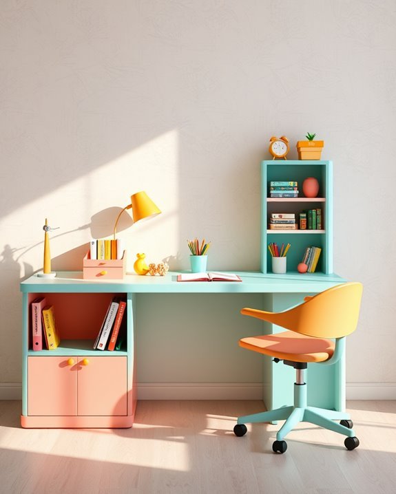 colorful ergonomic study station
