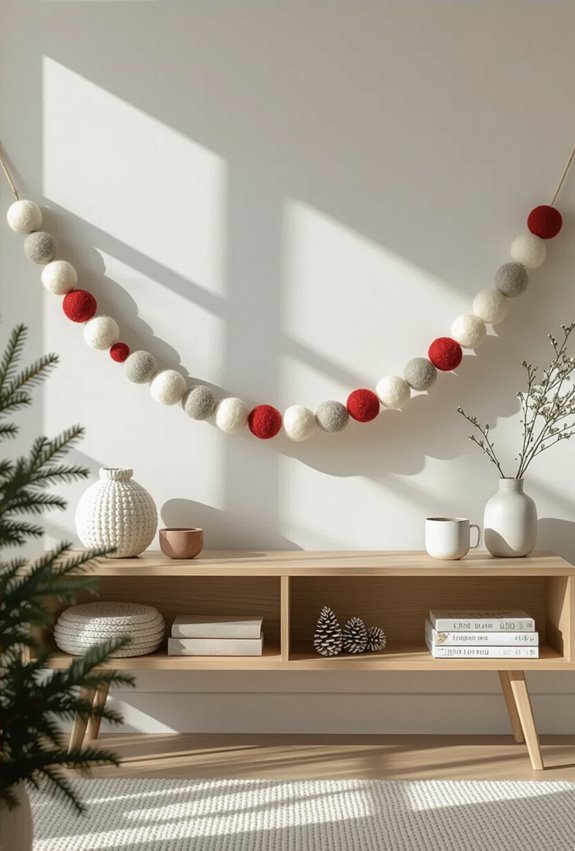 colorful felt garlands brighten walls