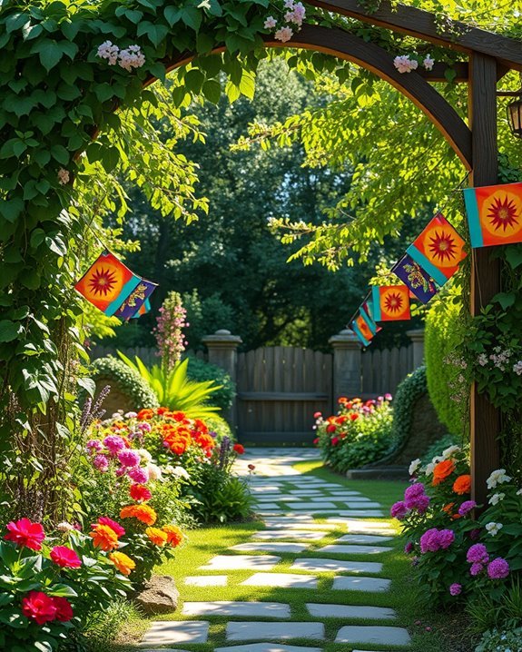 colorful flags enhance charm