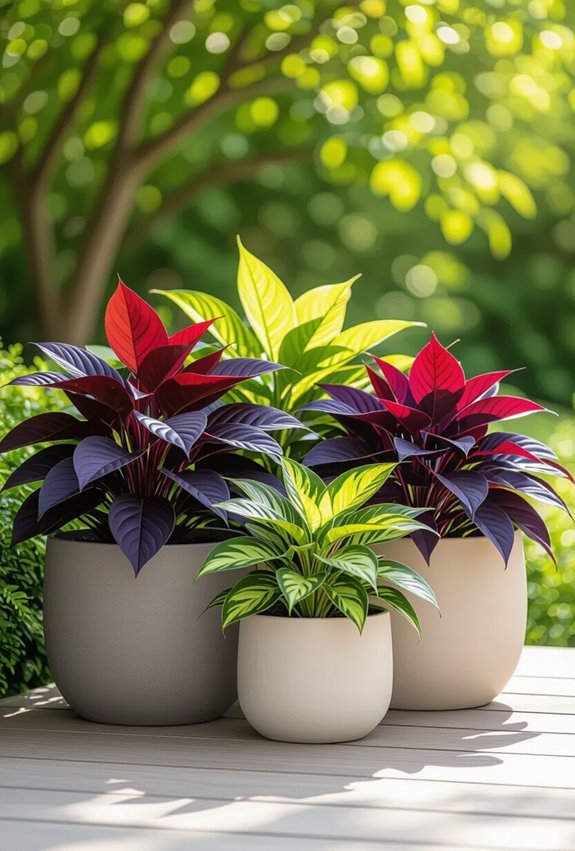colorful foliage brightens shade