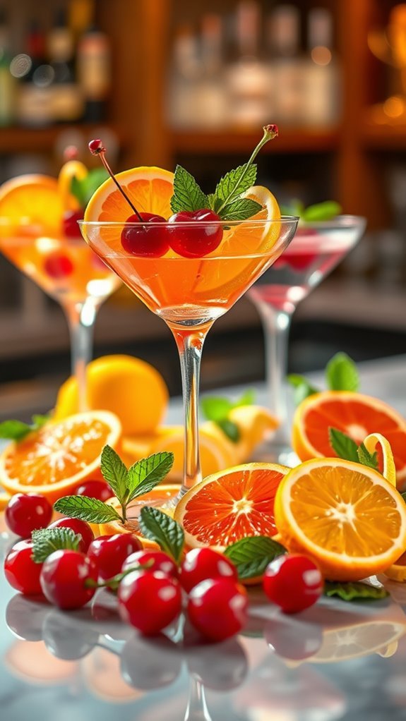 colorful fruit garnish illustrations