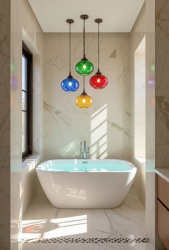 colorful glass pendant chandeliers