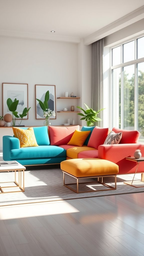 colorful l shaped couch ideas
