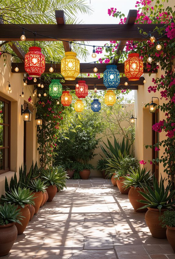 colorful mexican lantern stringlights