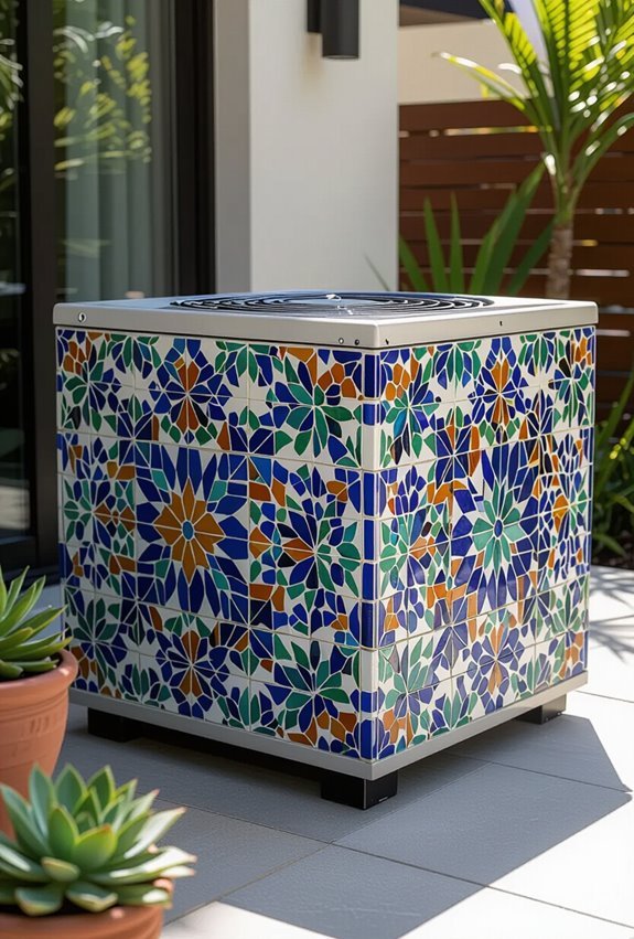colorful mosaic air conditioner cover