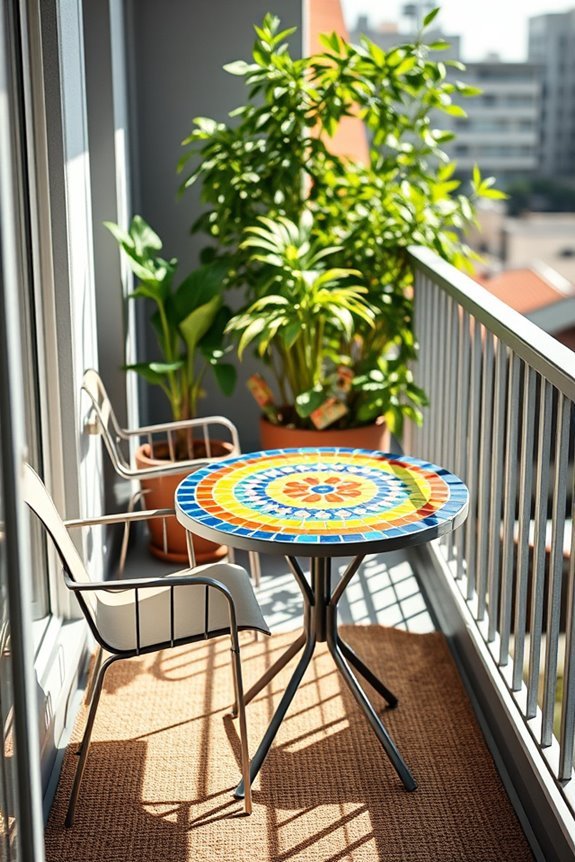 colorful mosaic table centerpiece