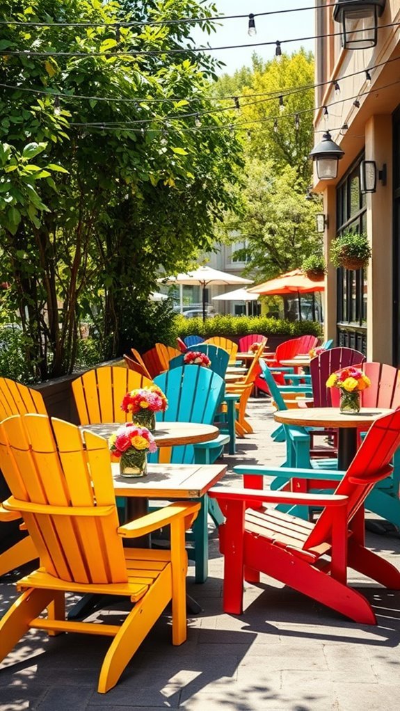 colorful outdoor caf seating
