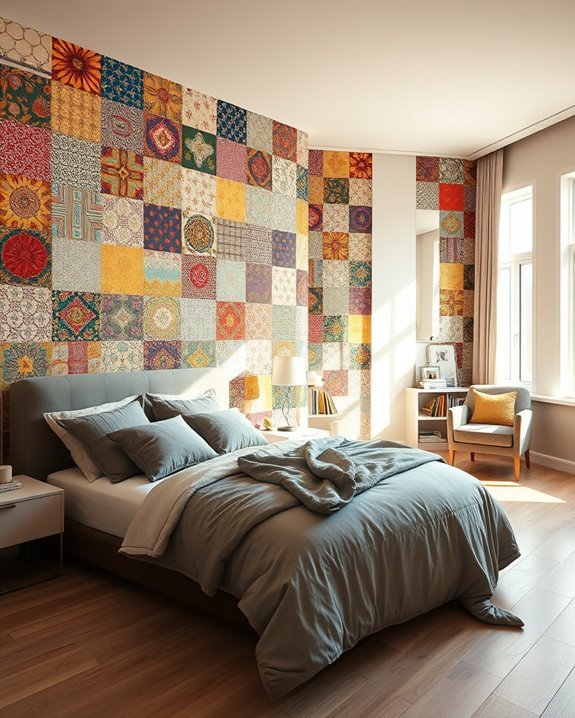 colorful patchwork bedroom designs