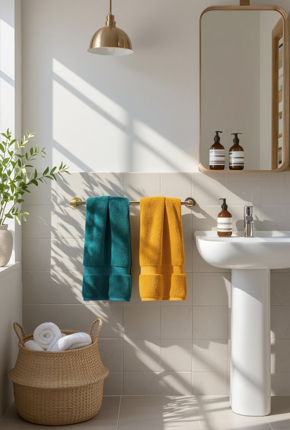 colorful patterned monogrammed towels