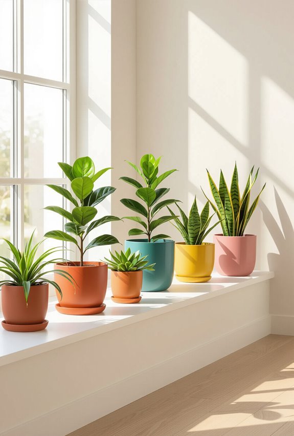 colorful pots brighten neutrals