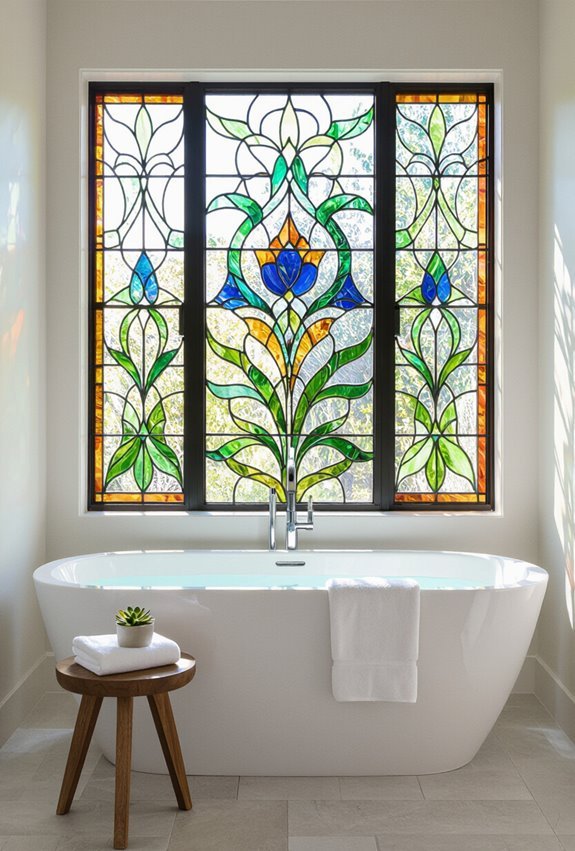 colorful stained glass privacy