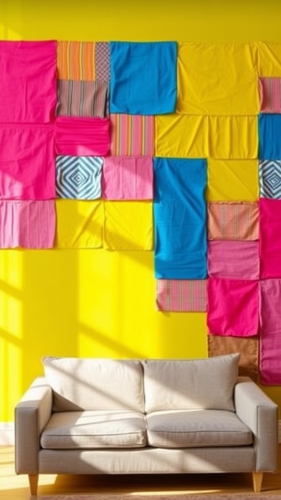 colorful textile art pieces