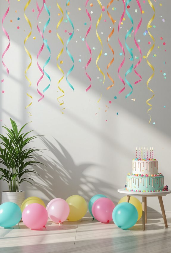 colorful textured streamer party backdrop