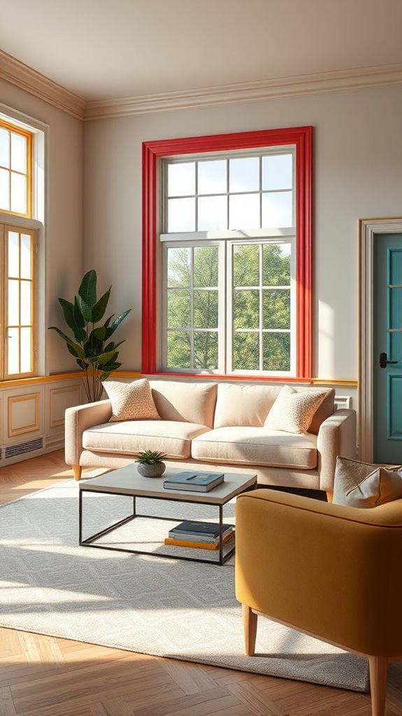 colorful trim enhances design