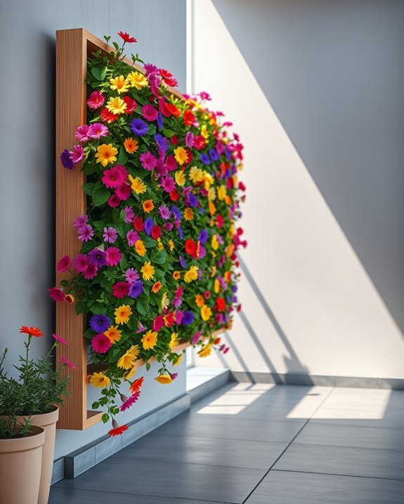 colorful vertical flower garden