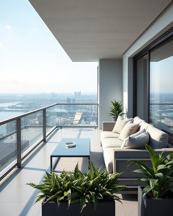 comfortable balcony glass windbreaks