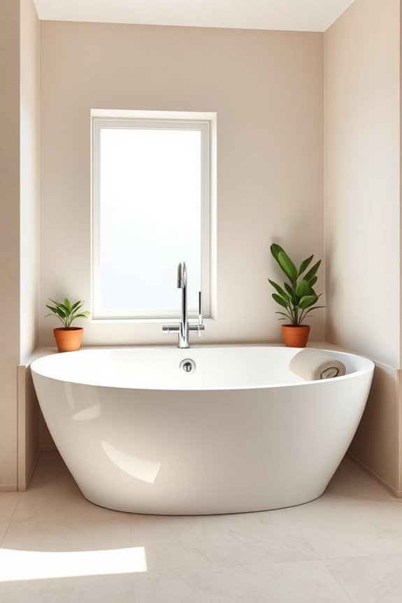 comfortable built in tub seating