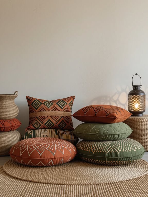 comfortable colorful floor seating