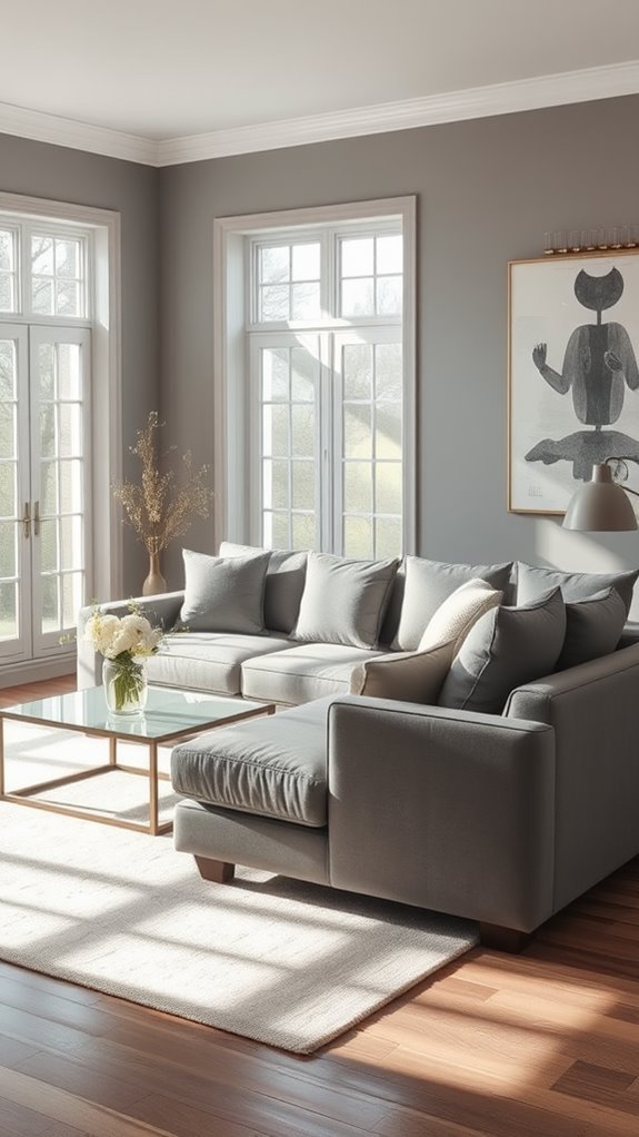 comfortable grey sectional sofa