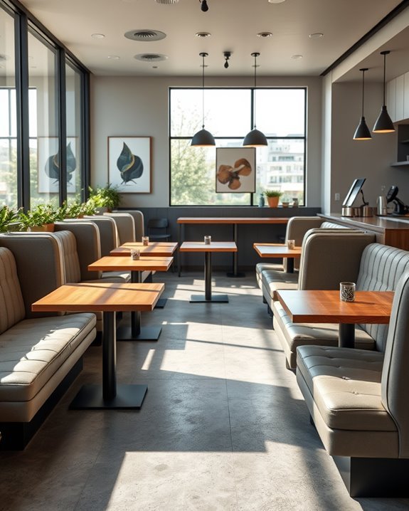 comfortable inviting booth seating