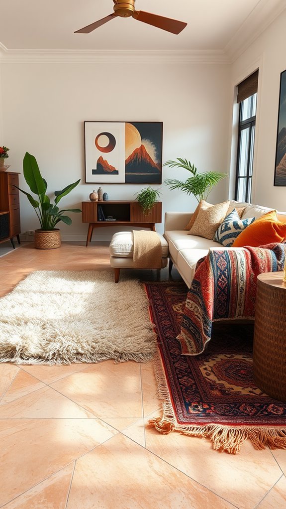 comfortable layered rugs solution
