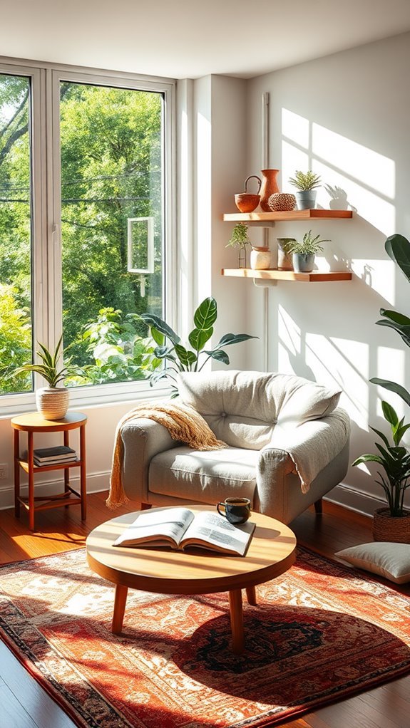 comfortable reading corner setup