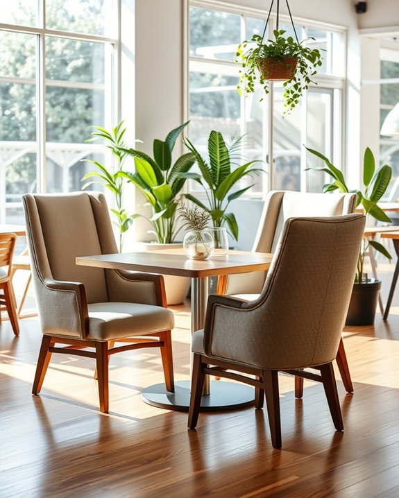 comfortable stylish cafe seating
