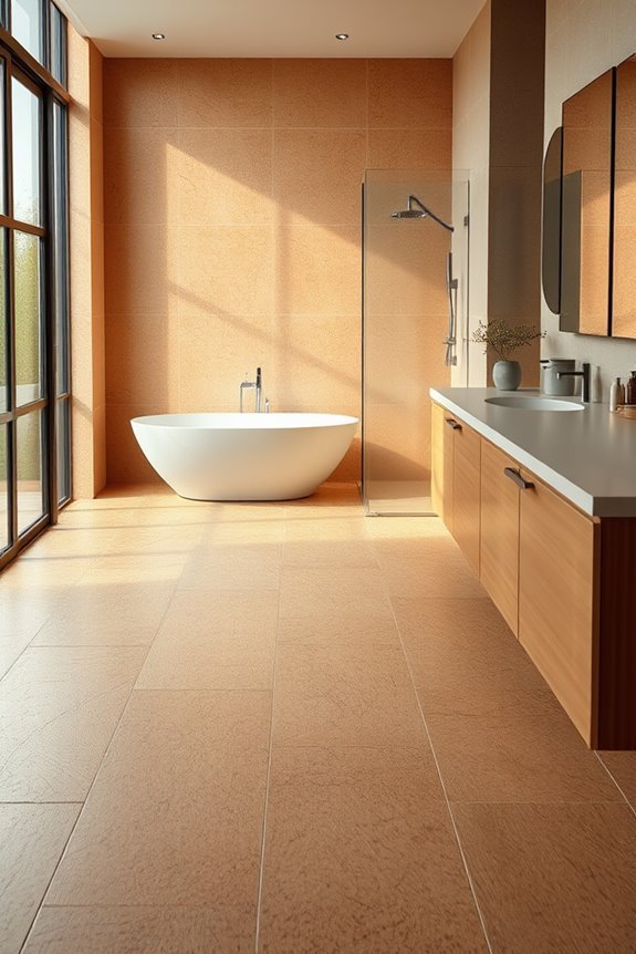 comfortable warm cork tiles