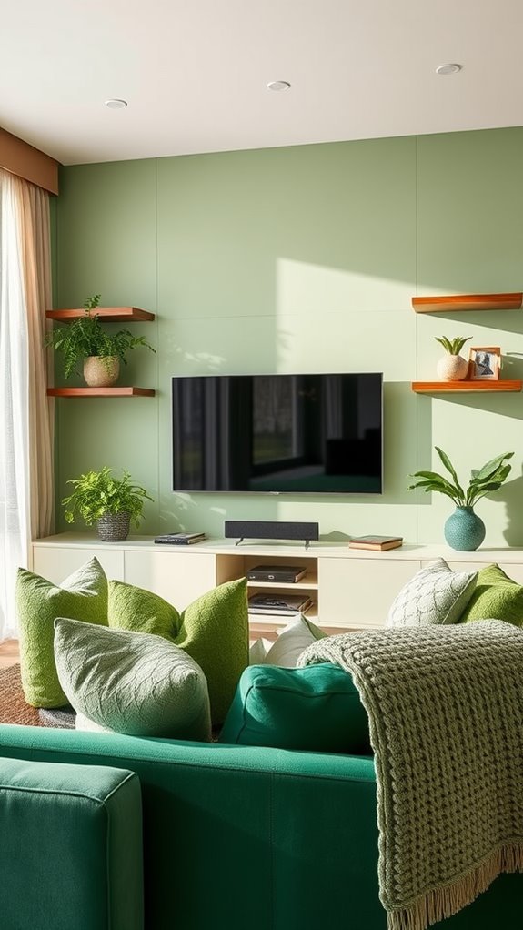 comforting pale green hues