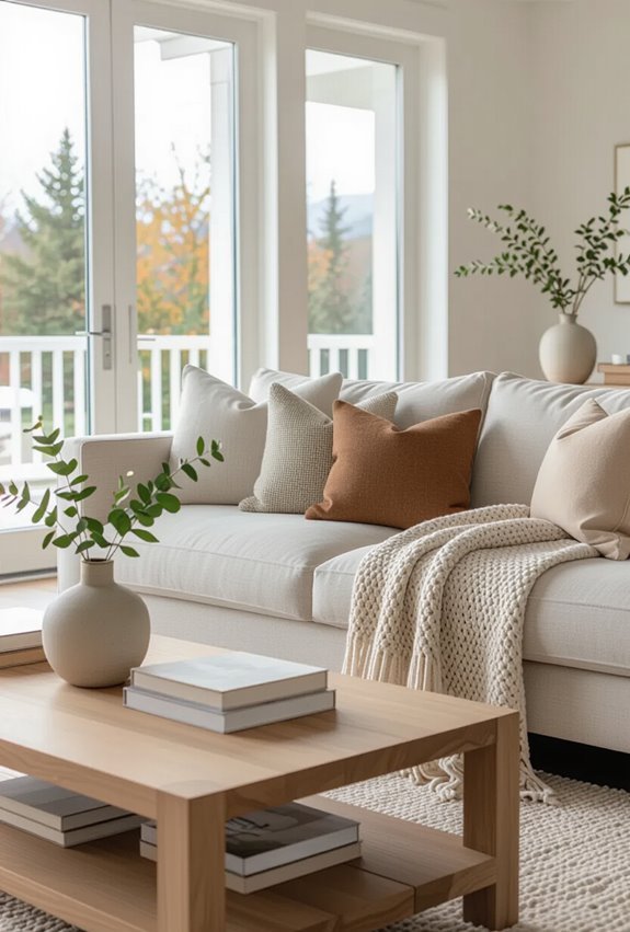 comfy modular seating with poufs