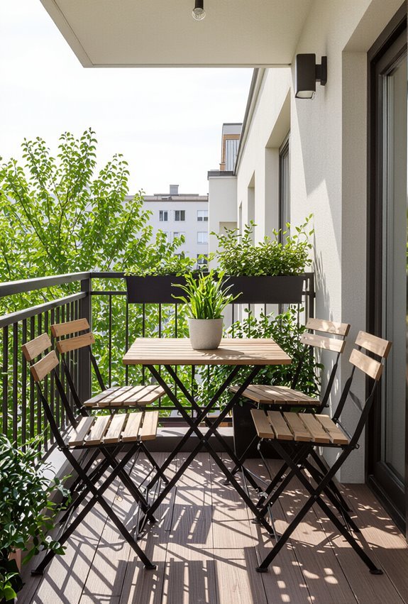 compact balcony seating and storage