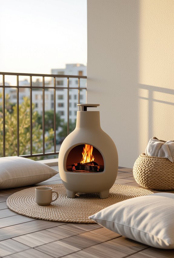 compact balcony tabletop chiminea