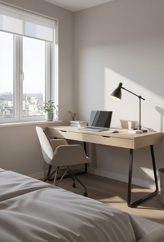 compact clutter free workspace design