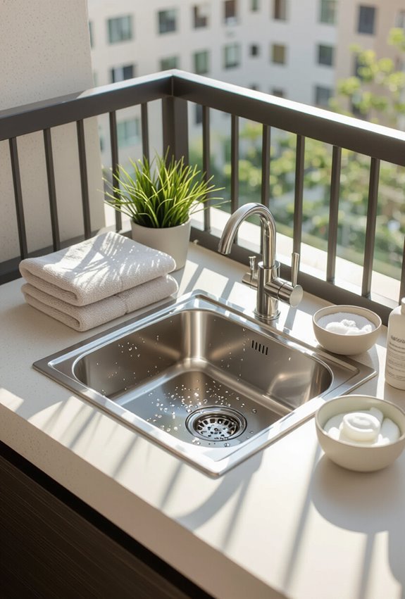 compact corner sink setup