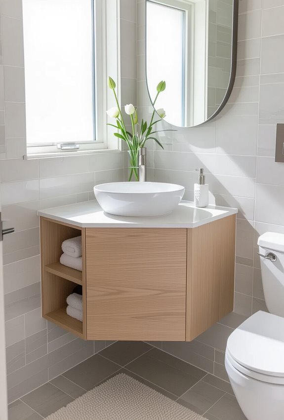 compact corner vanity solutions