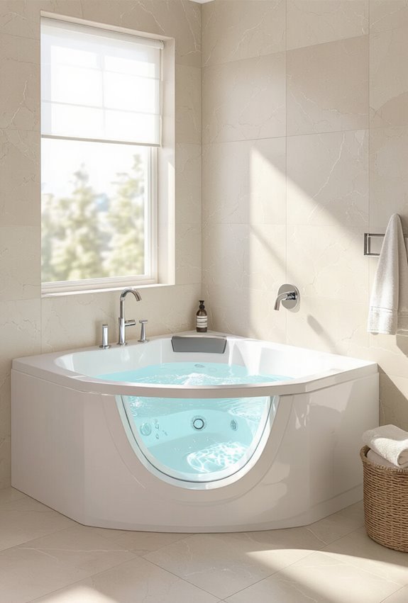 compact corner whirlpool tub