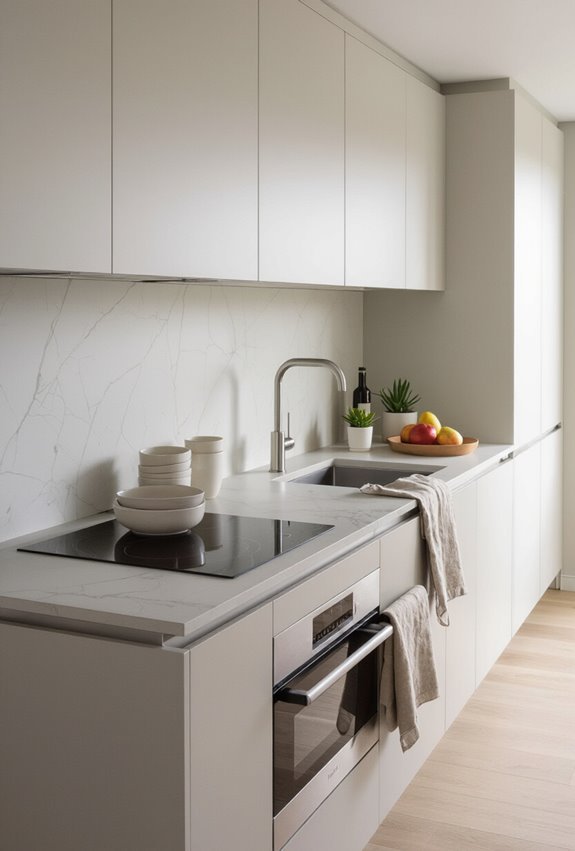 compact efficient kitchen layout