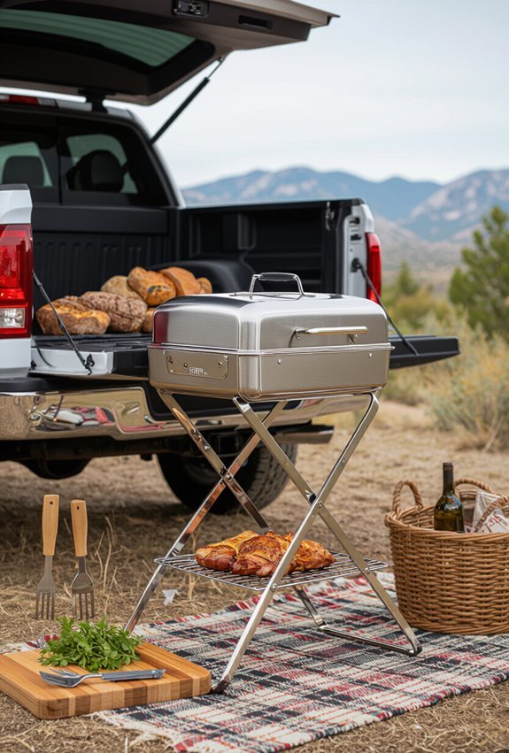 compact foldable tailgate workspace