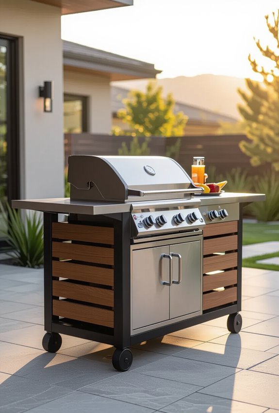 compact grill with burner