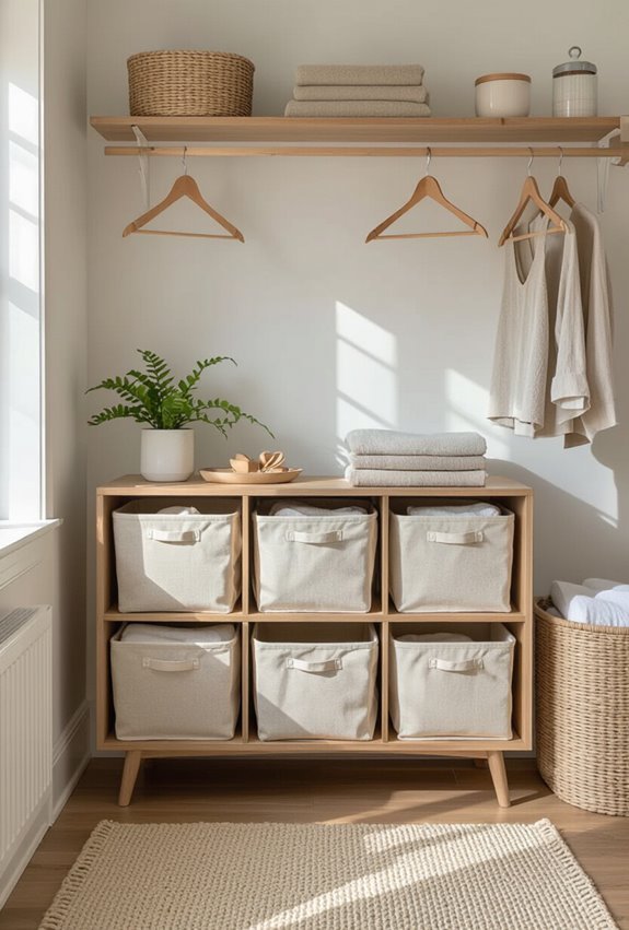 compact labeled laundry sorting station
