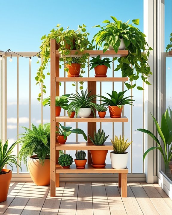compact multi tier plant display