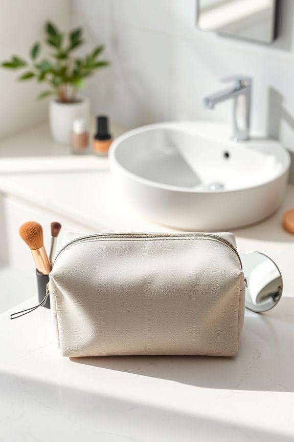 compact organized makeup storage