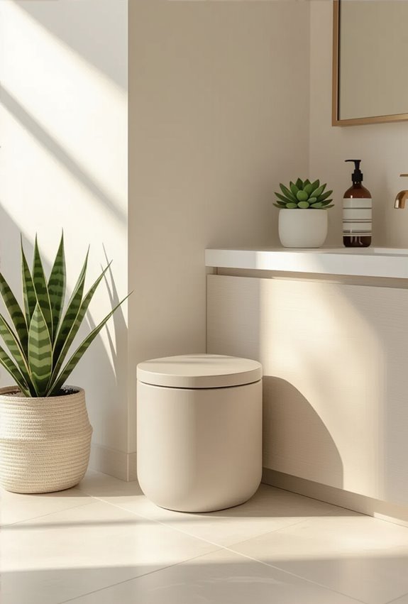 compact pedal bin with pocket