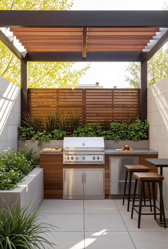 compact pergola urban kitchen